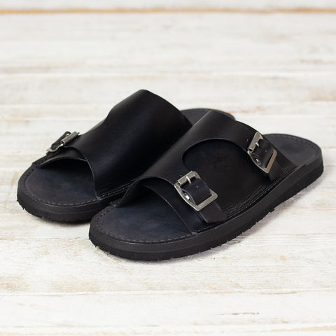 Double Monk Sandal Black