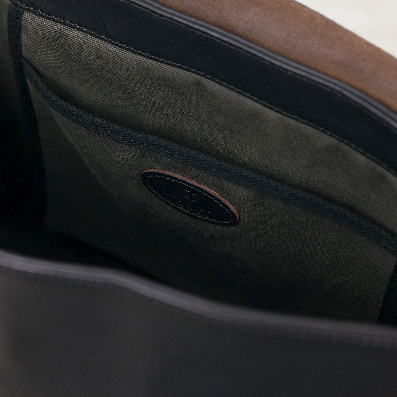 Leder Postman Bag U.S Mail Schwarz