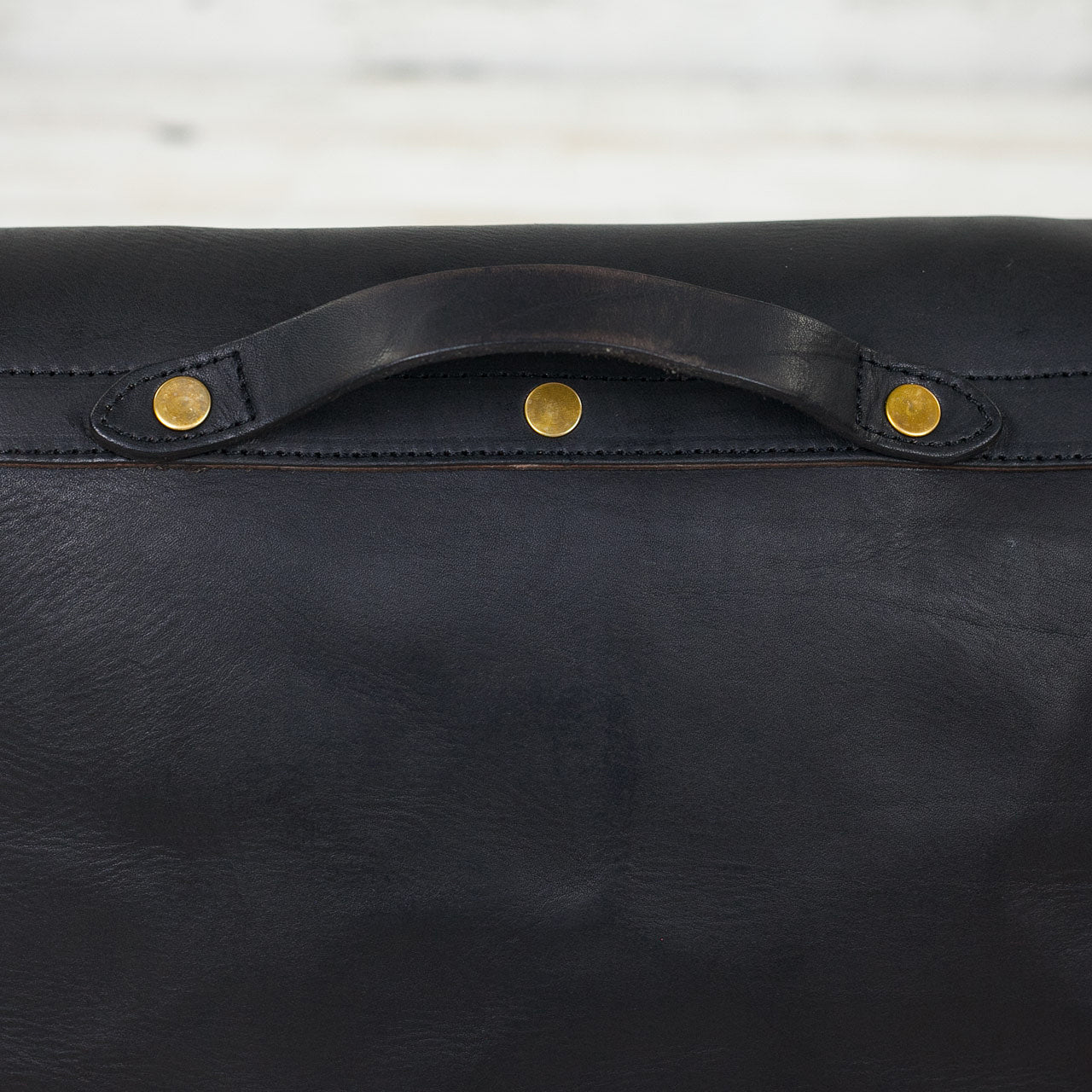 Leder Postman Bag U.S Mail Schwarz