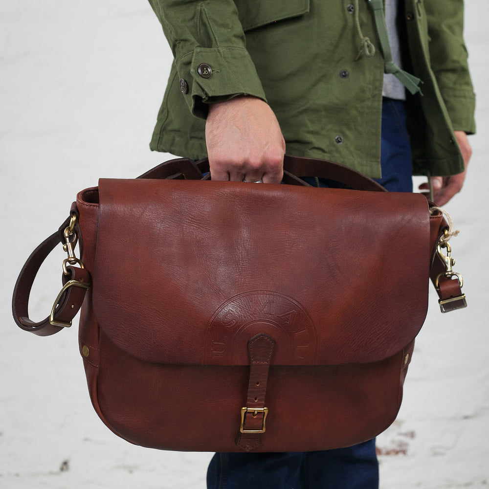 Leather Postman Bag U.S. Mail Camel