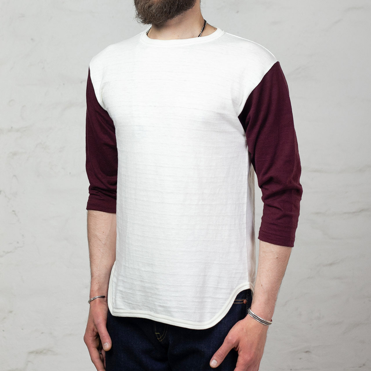 Lot 4800 Three Quarter Baseball Shirt Bordeaux