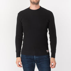 IHTL-1301-BLK Waffle Long Sleeved Thermal Top Black