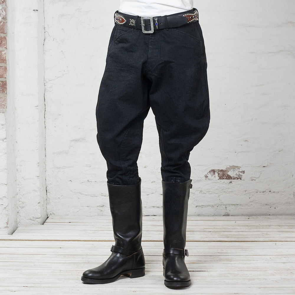 Culotte d'équitation en denim noir 15 oz